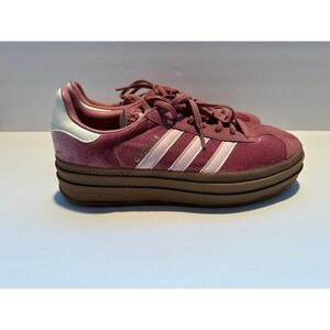 Adidas Gazelle Platform Velvet Sneakers Rose Pink Women's Size 9.5